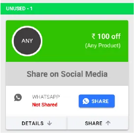 Coupon sharing status on WhatsApp