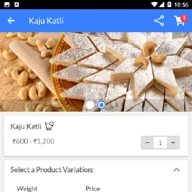 Adding Sweet 1 to cart