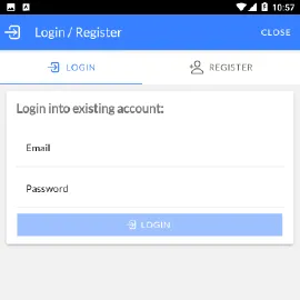 Login and Register functionality