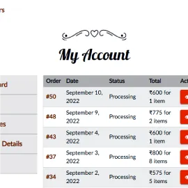 Customer order history